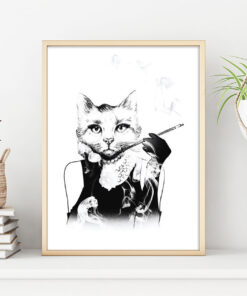 KATT ILLUSTRATION poster i 5 pack. (Lager)