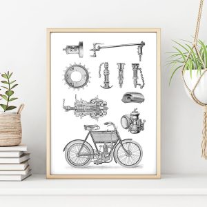 MOTORCYKEL poster i 5 pack. (Lager)