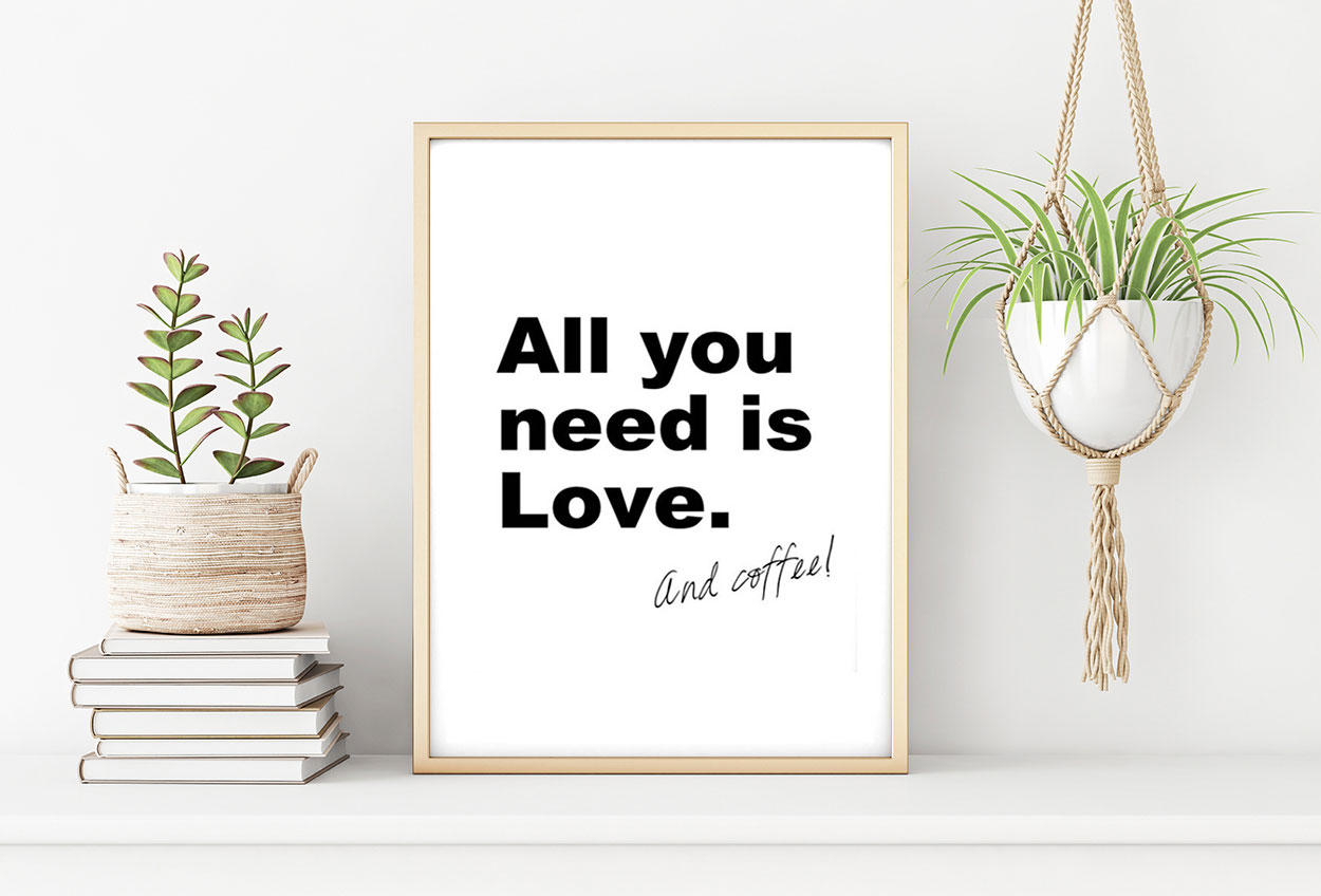 ALL YOU NEED IS LOVE poster i 5 pack. (Lager)