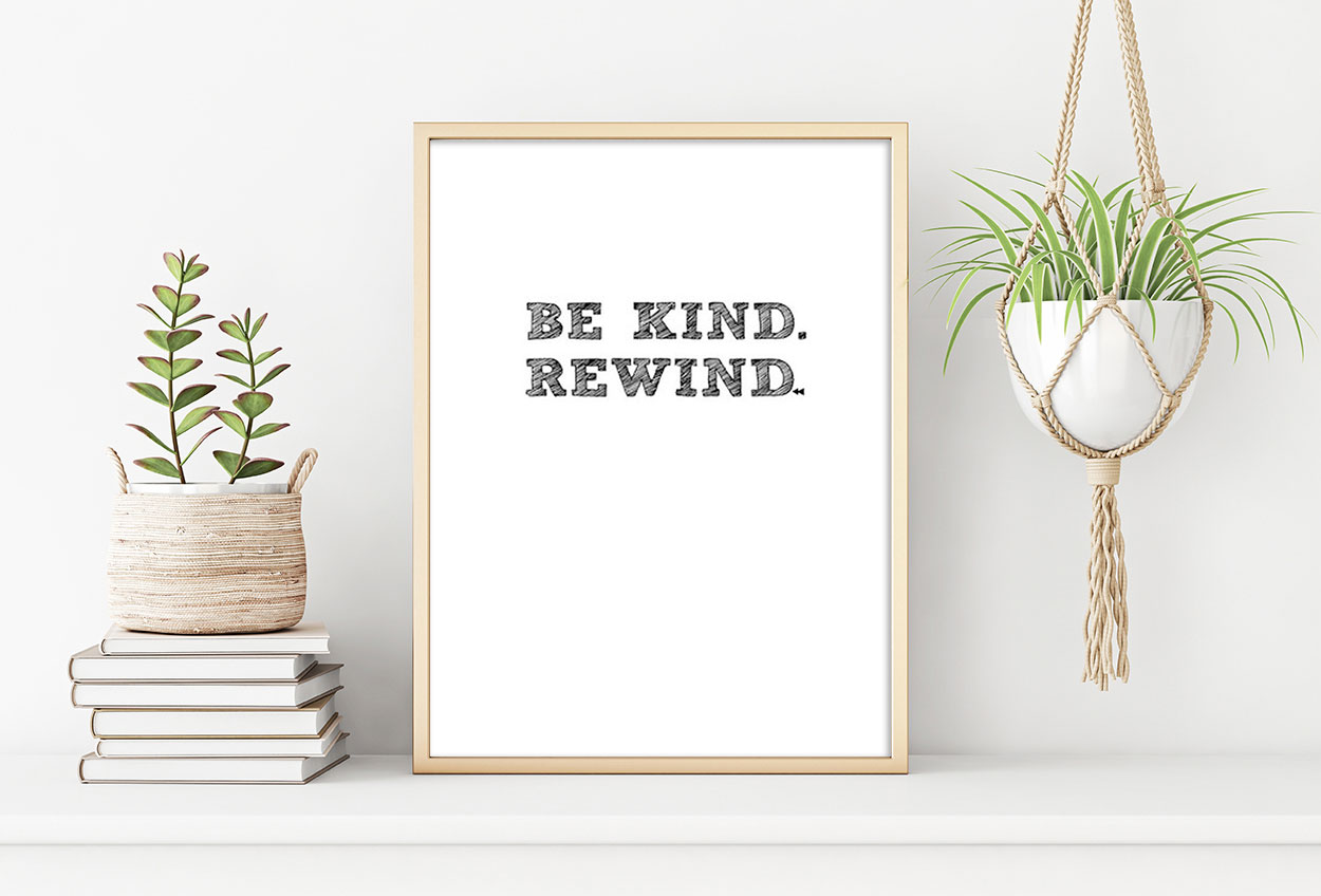 BE KIND REWIND poster i 5 pack. (Lager)